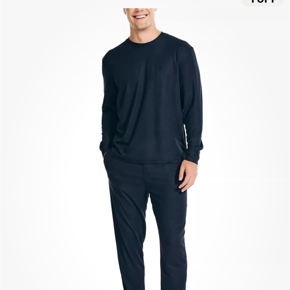 Nautica Mens Waffle Knit Thermal Pajama Set Navy Blue M pajamas set - Picture 6 of 12